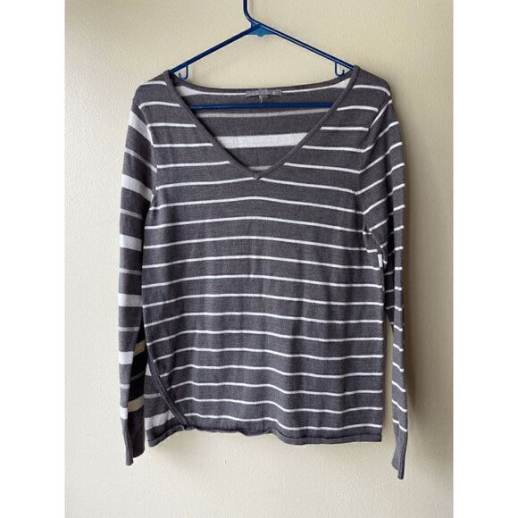 Smartwool Merino Wool Women's V Neck Striped Sweater Size Medium - Picture 1 of 2